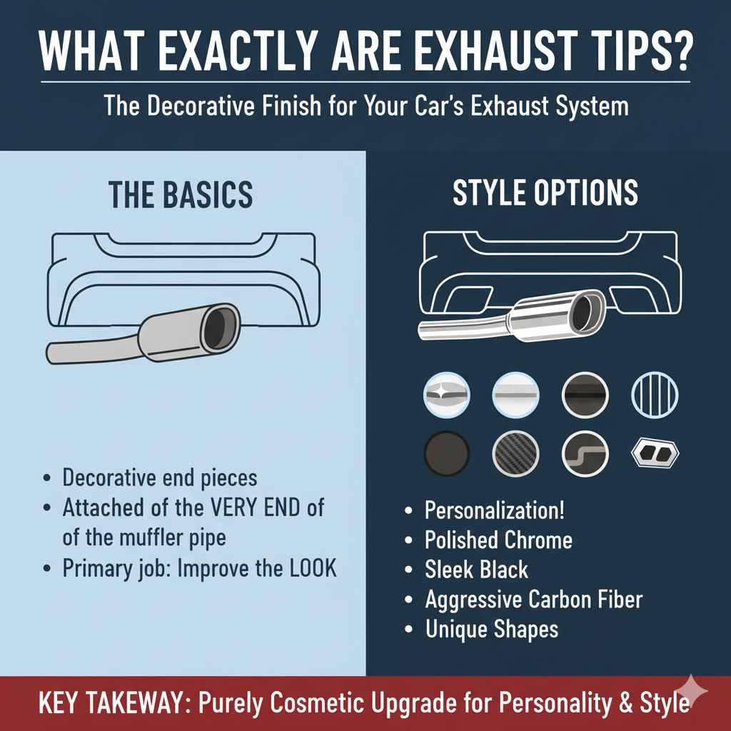Common Misconceptions About Exhaust Tips
Let’s clear up a few things you might have heard:
"Exhaust tips add horsepower." This is generally false. Unless it’s part of a larger, properly engineered performance exhaust system, a tip is purely cosmetic.
"Exhaust tips make your car louder." Again, not typically true. Mufflers are what control sound levels. Tips are too far downstream to significantly impact volume.
"They’re really hard to install." For most clamp-on models, this is untrue. They are designed for easy DIY installation.
"You need a special tool to install them." Usually, just basic wrenches or screwdrivers are needed.