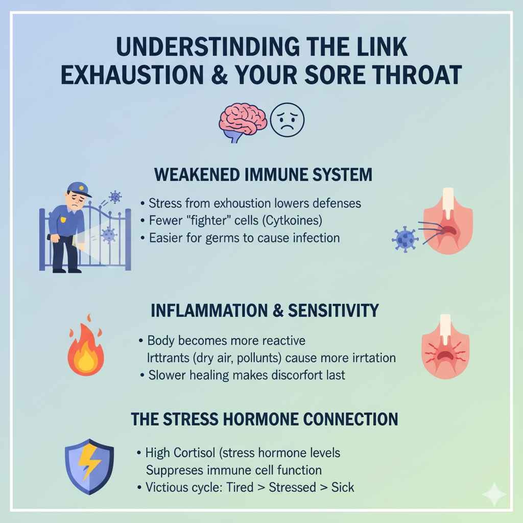 Exhaustion and Your Sore Throat
