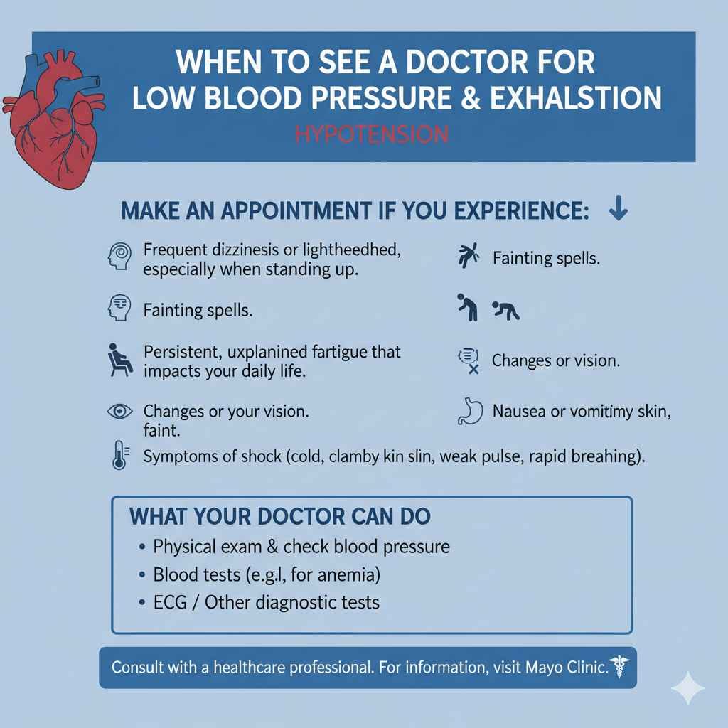 When to See a Doctor for Low Blood Pressure and Exhaustion
