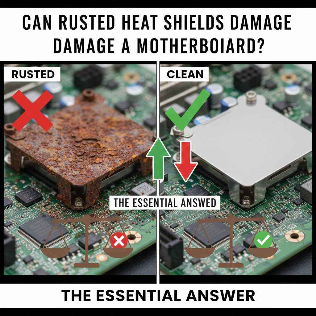 Can Rusted Heat Shields Damage a Motherboard