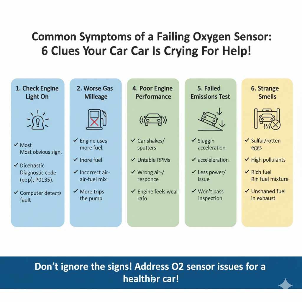 Common Symptoms of a Failing Oxygen Sensor

