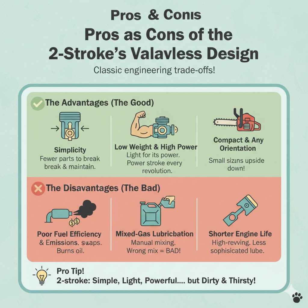 Pros and Cons of the 2-Stroke's Valveless Design
