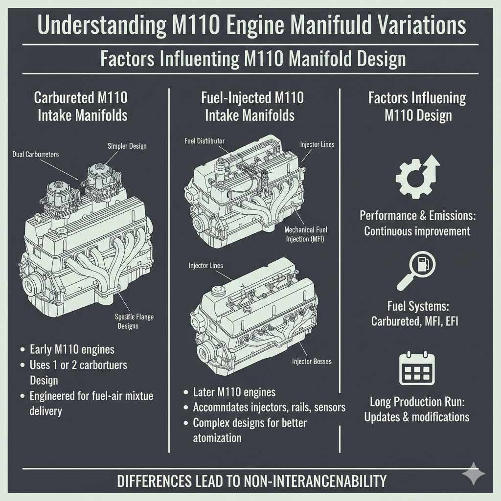 Understanding M110 Engine Manifold Variations

