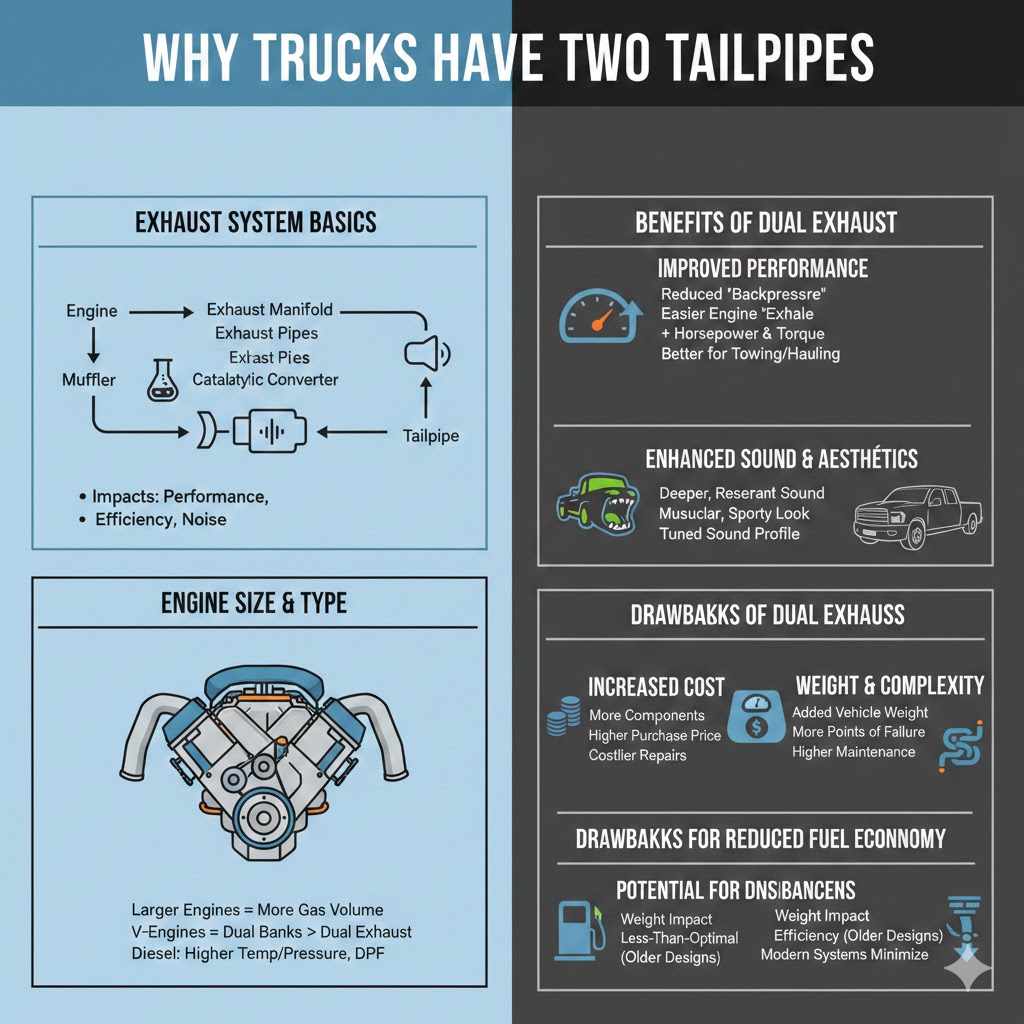 Why Trucks Have Two Tailpipes