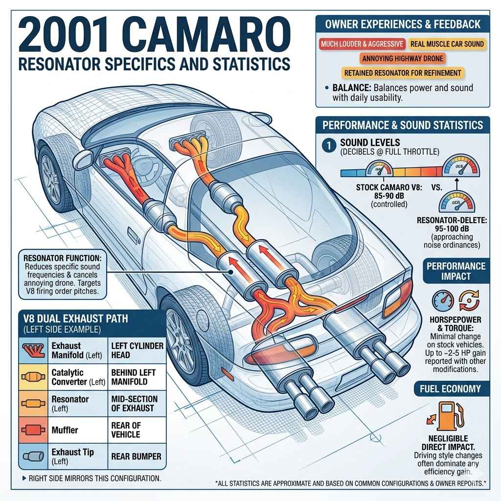 2001 Camaro Resonator Specifics and Statistics