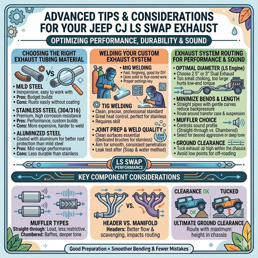 Advanced Tips and Considerations for Your Jeep CJ LS Swap Exhaust