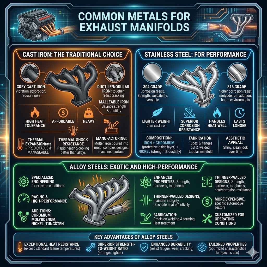 Common Metals For Exhaust Manifolds