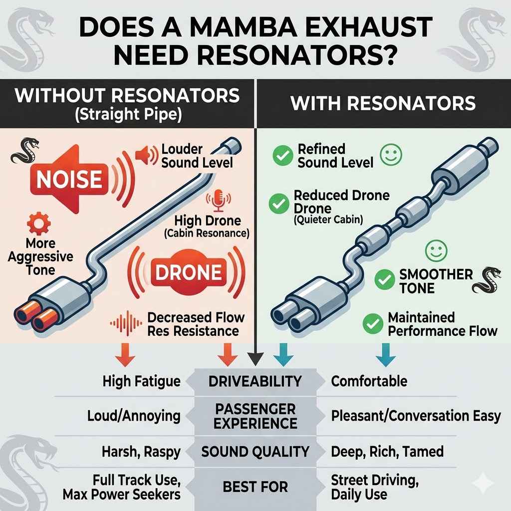 Does a Mamba Exhaust Need Resonators