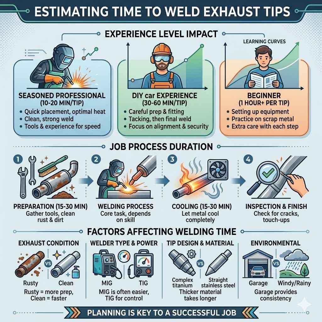Estimating Time To Weld Exhaust Tips