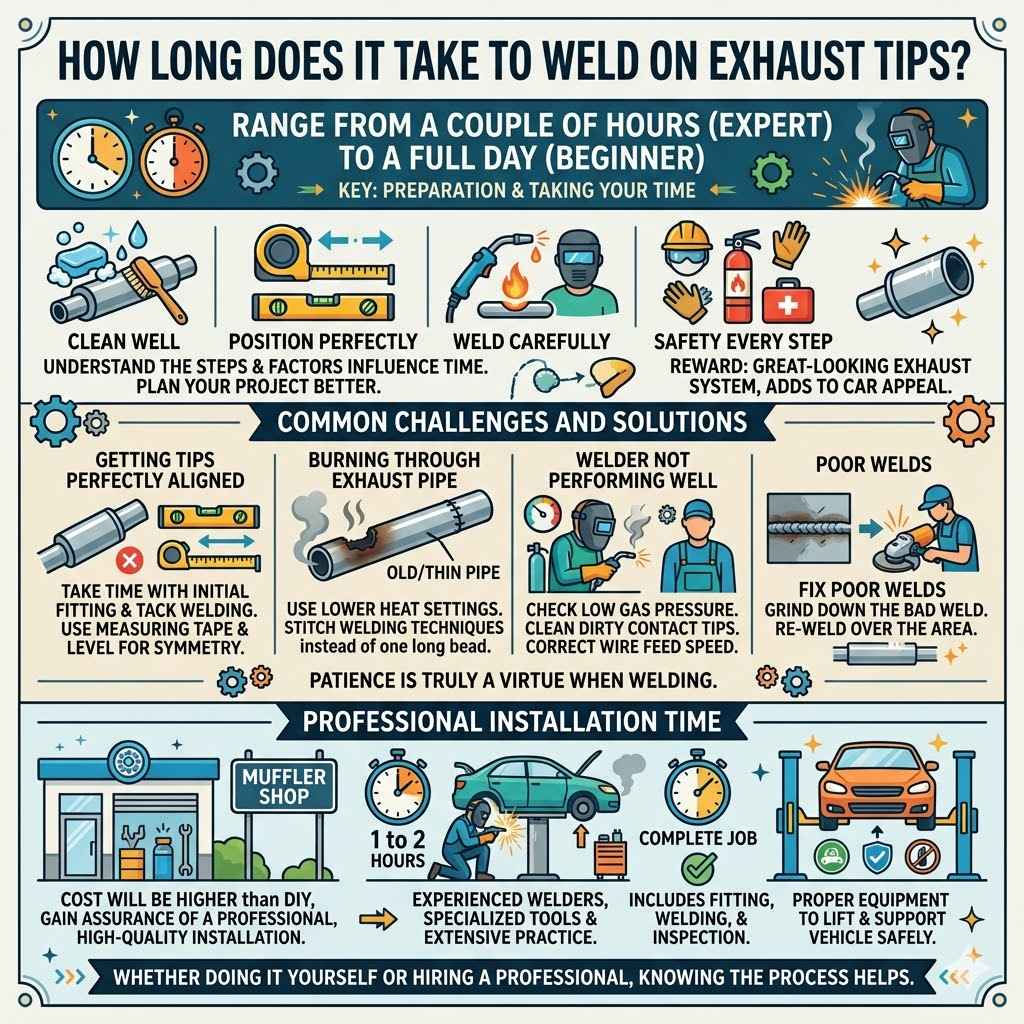 How Long Does It Take to Weld On Exhaust Tips?

