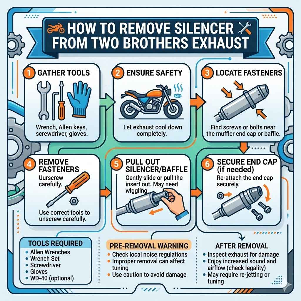How to Remove Silencer From Two Brothers Exhaust