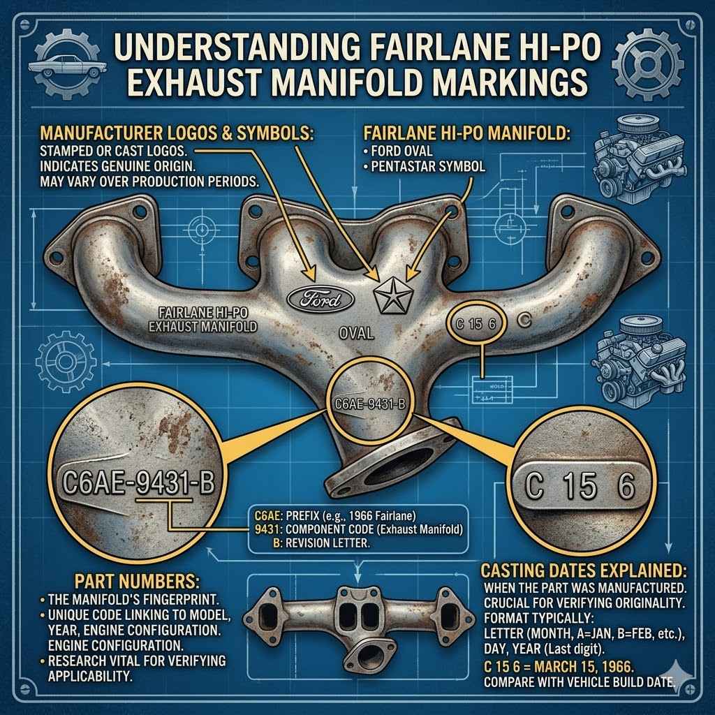 Understanding Fairlane Hi-Po Exhaust Manifold Markings