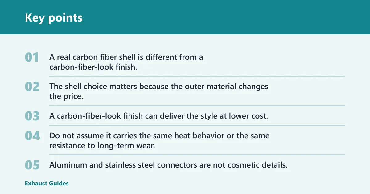 Key points: Carbon fiber exhaust decision checklist