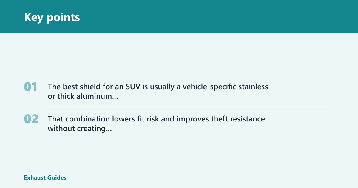 Key points: What is the best catalytic converter shield for an SUV?