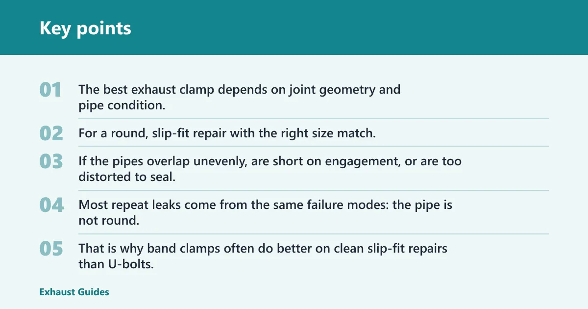 Key points: Which exhaust clamp should I use?