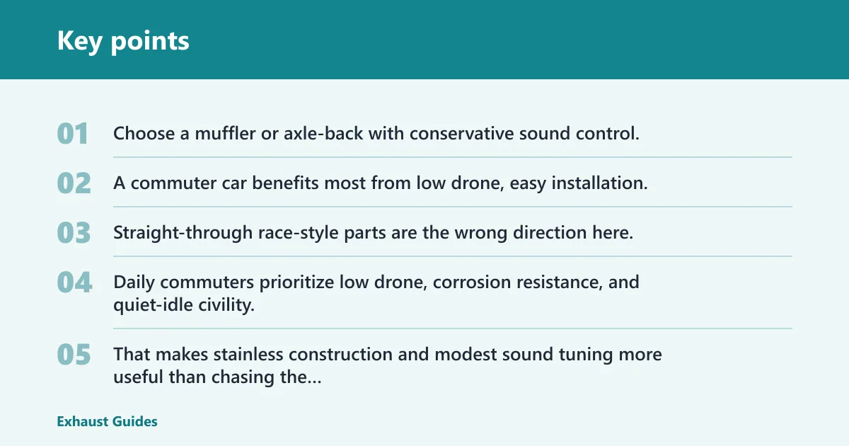 Key points: Best exhaust components for daily drivers