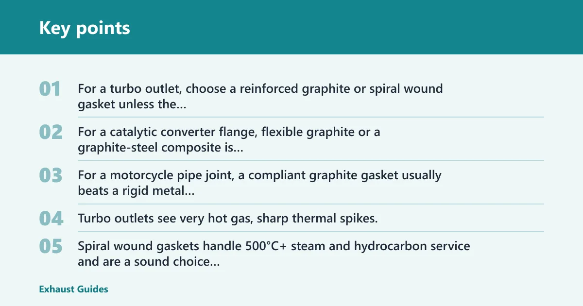Key points: Turbo outlet, cat flange, or pipe joint: what should you buy?