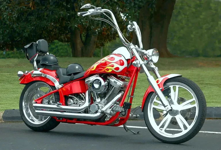 Harley-Davidson cruiser with exhaust tips laid out beside the rear muffler in natural light