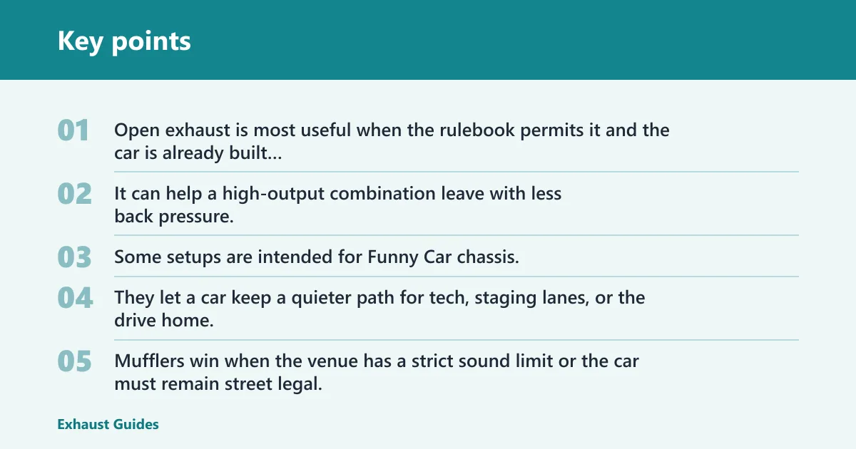 Key points: Do you need open exhaust for drag racing?