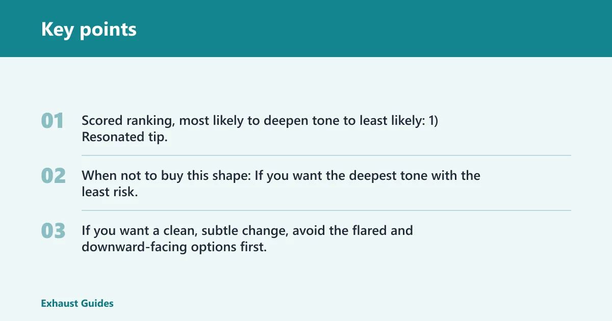 Key points: Which tip shape deepens sound most?