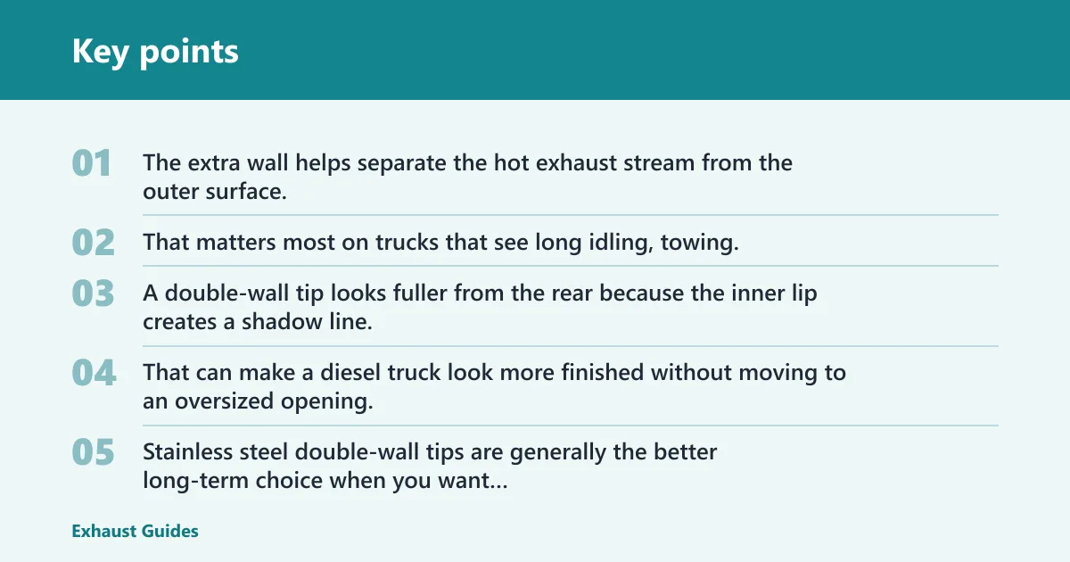 Key points: Double-wall tips: best for heat and depth