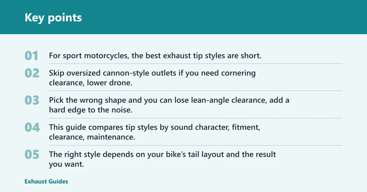 Key points: Best exhaust tip styles for sport motorcycles