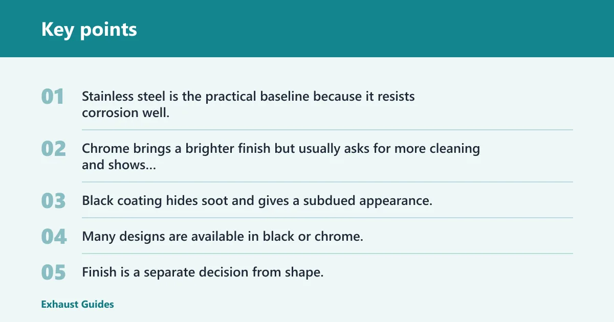 Key points: Black or chrome: which finish works better?
