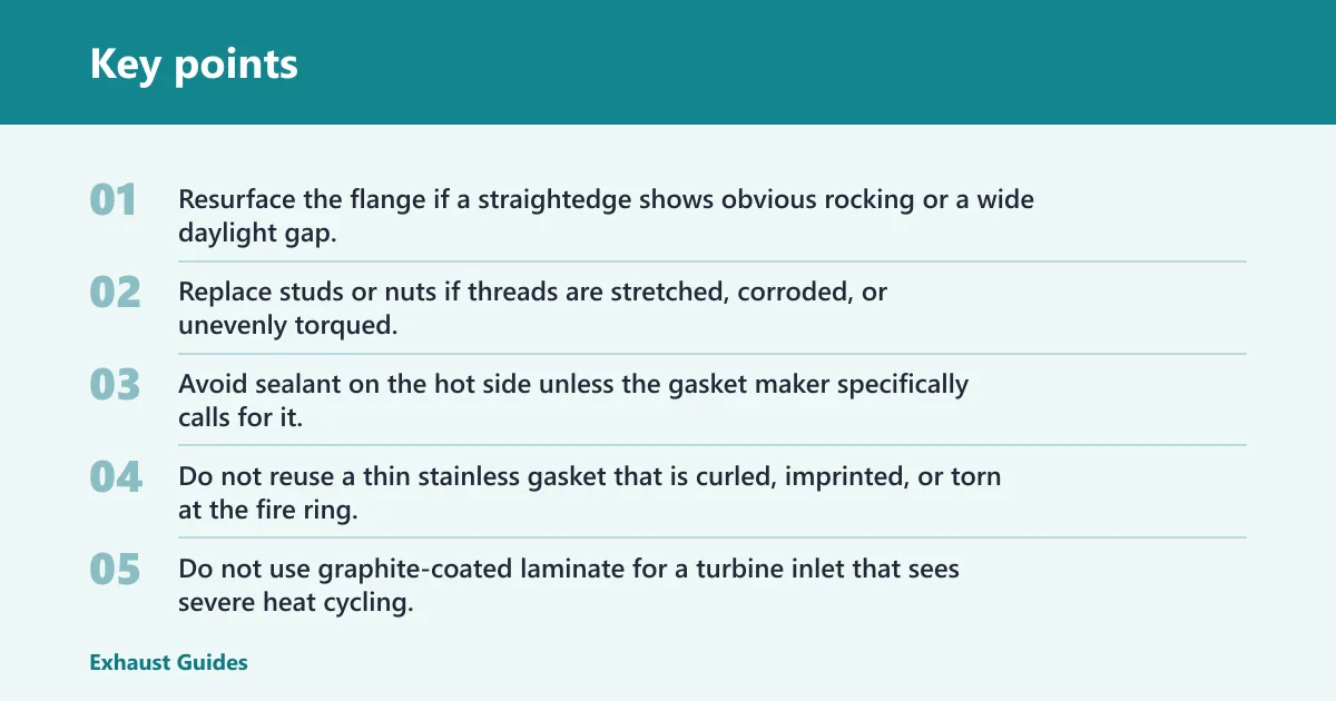 Key points: Turbo gasket decision table