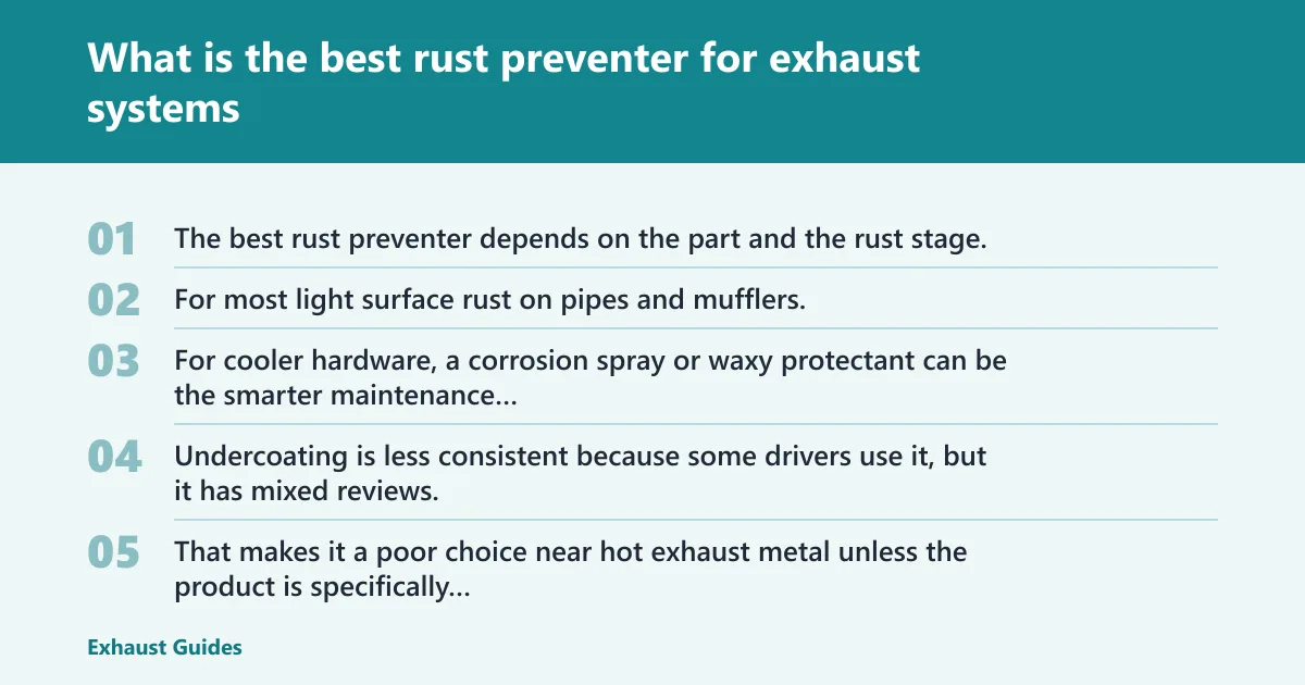 Steps: What is the best rust preventer for exhaust systems