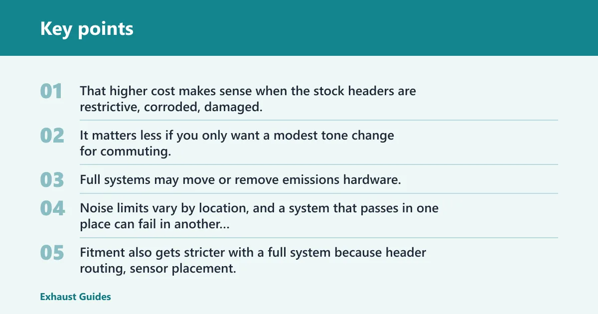 Key points: Full systems: best for bigger changes