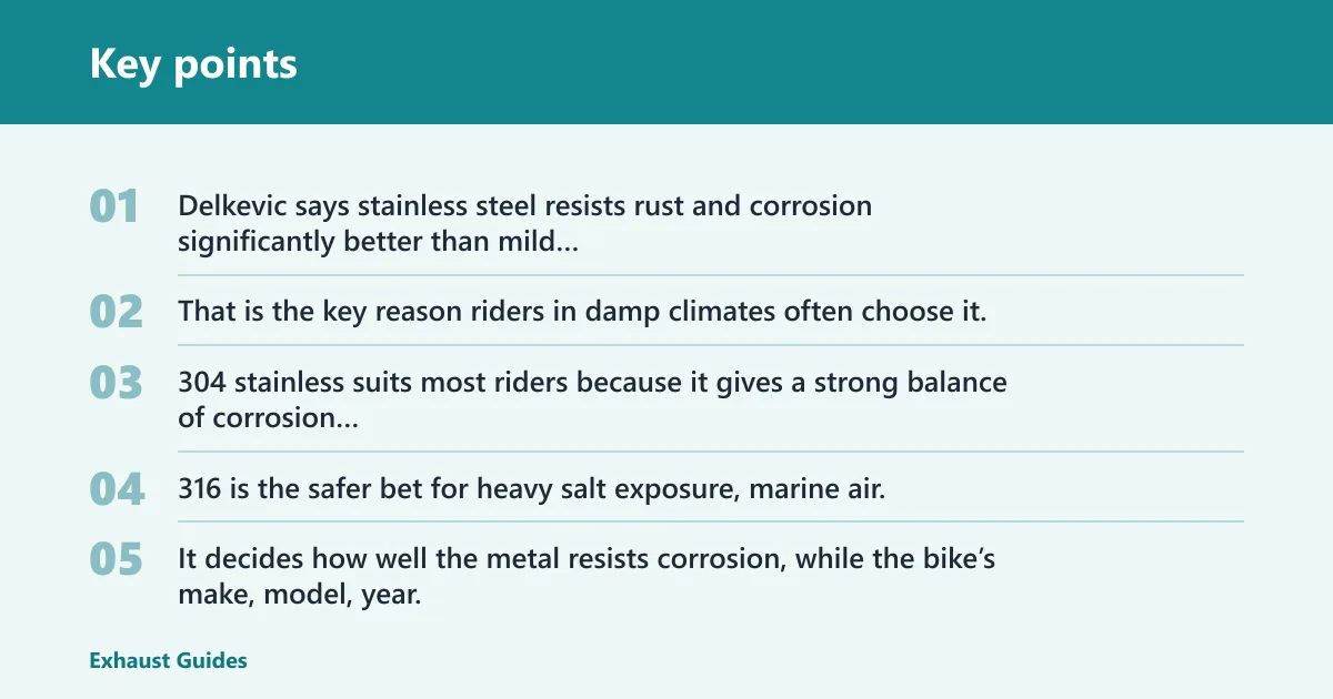 Key points: Will a stainless exhaust rust in wet weather?
