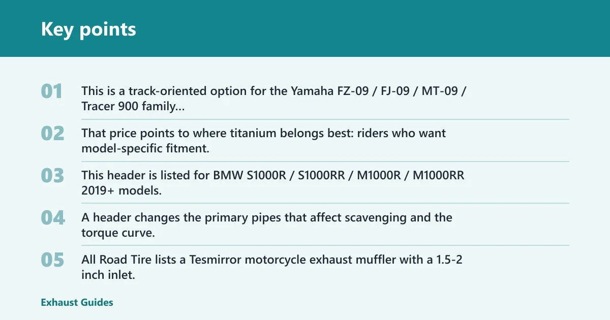 Key points: Top titanium exhaust picks