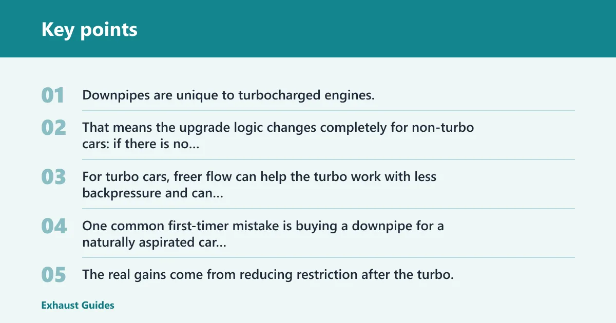 Key points: What a downpipe changes