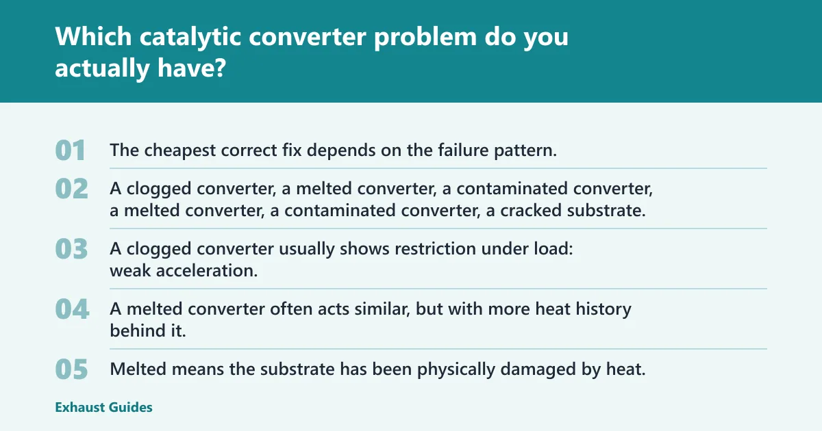 Steps: Which catalytic converter problem do you actually have?