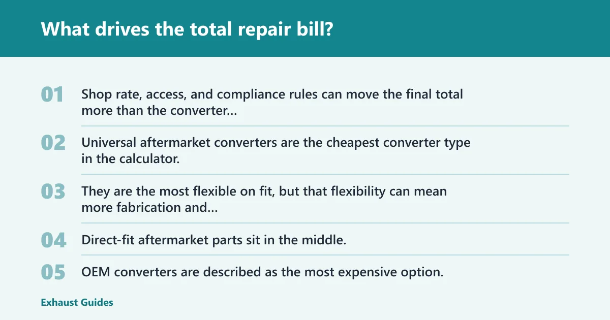 Steps: What drives the total repair bill?