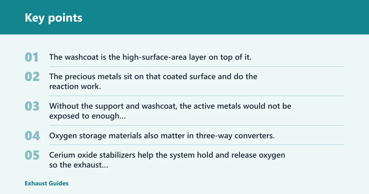 Key points: Catalytic converter parts table