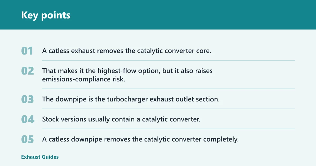 Key points: What a catless exhaust is