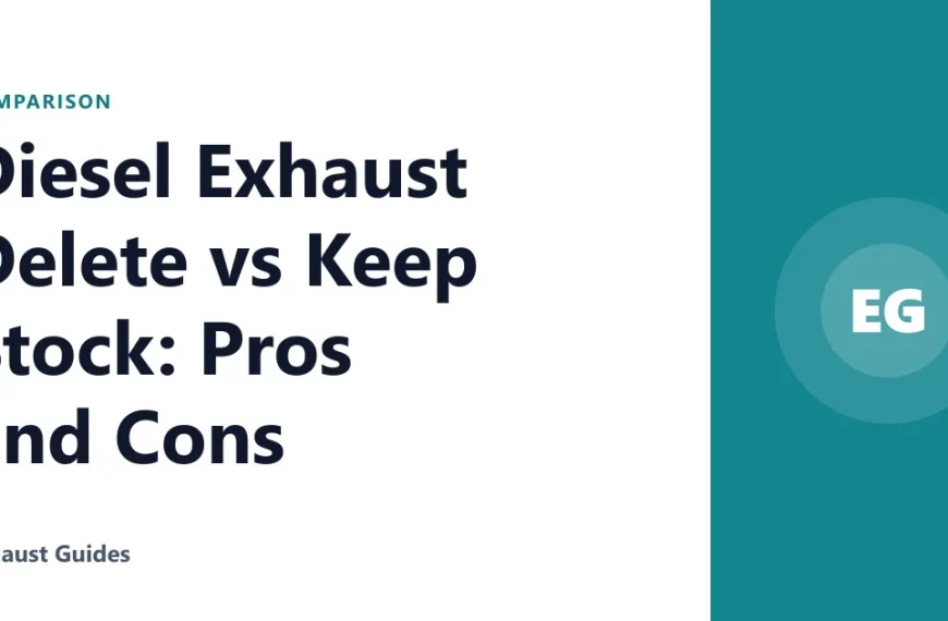 Diesel Exhaust Delete vs Keep Stock: Pros and Cons