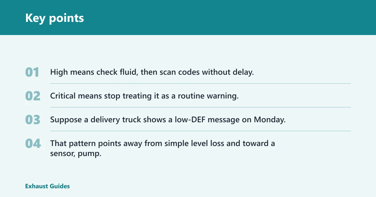 Key points: Warning light triage table