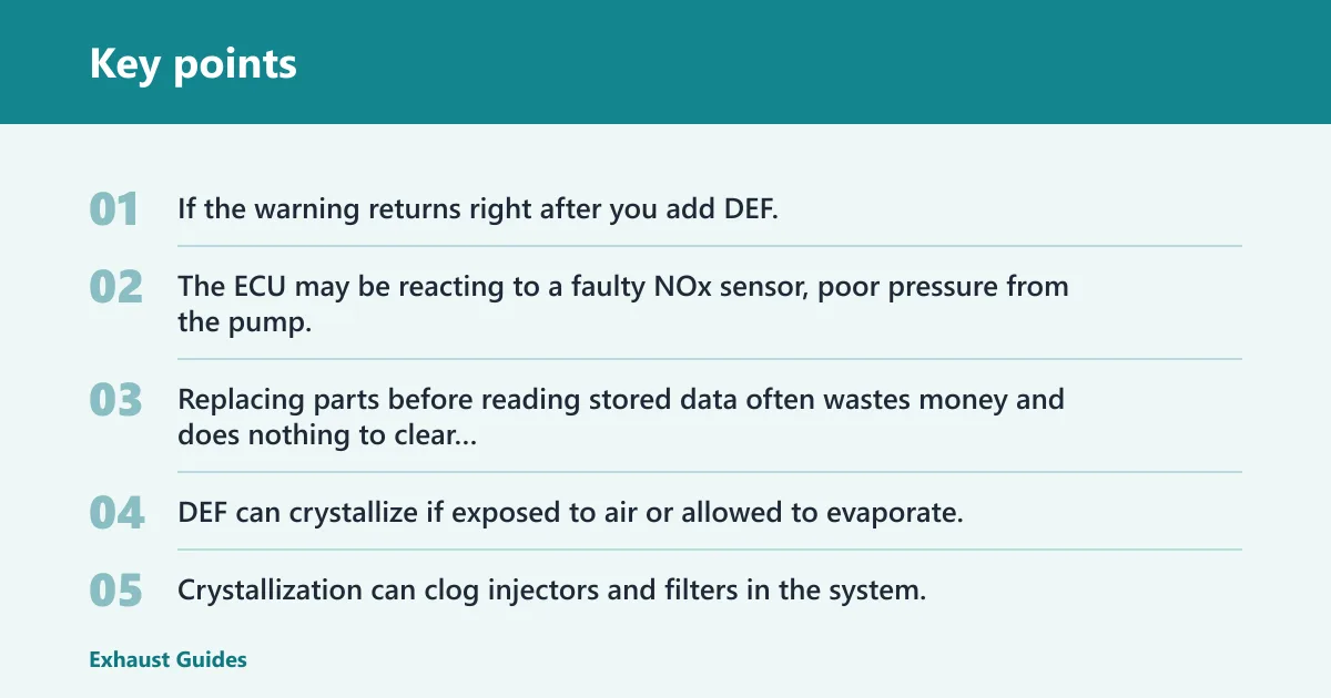 Key points: Symptoms that point to a real exhaust fault