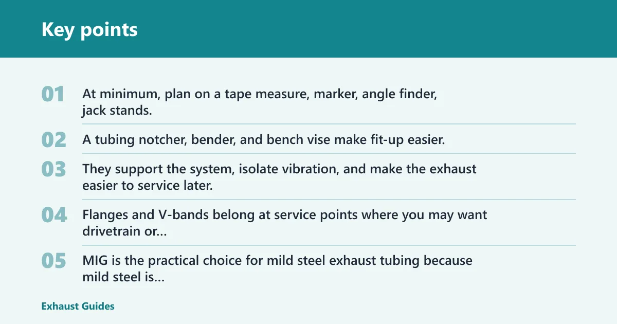 Key points: What tools do you need to fabricate an exhaust system?