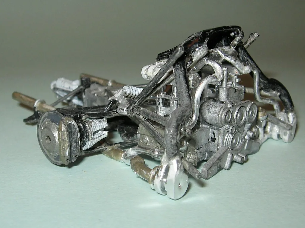 Close-up of a turbo downpipe flange marking where the exhaust pipe begins