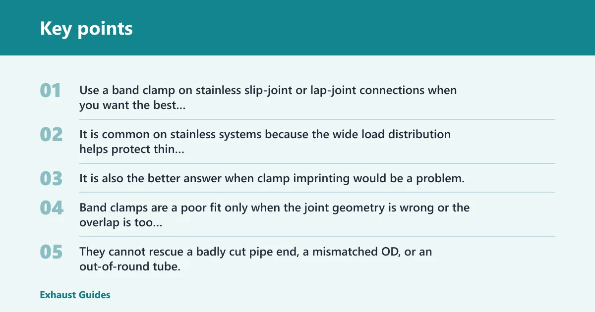 Key points: Which exhaust clamp is best for thin-wall stainless pipe?