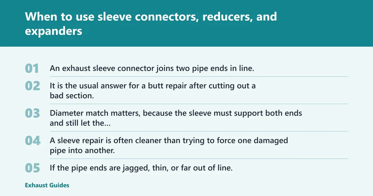 Steps: When to use sleeve connectors, reducers, and expanders
