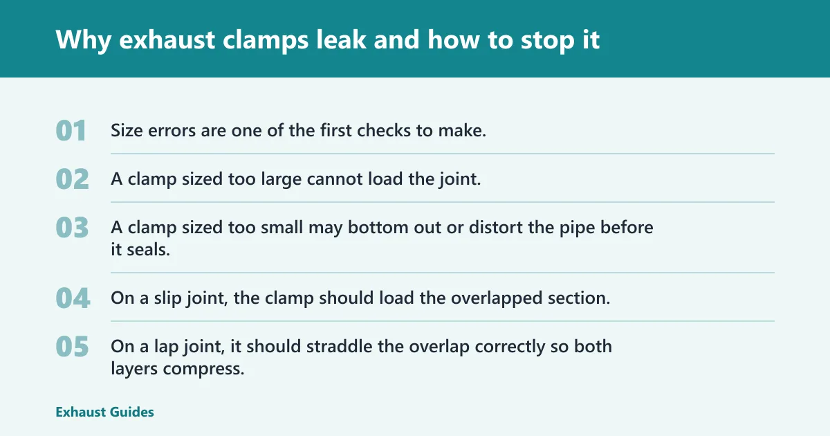 Steps: Why exhaust clamps leak and how to stop it