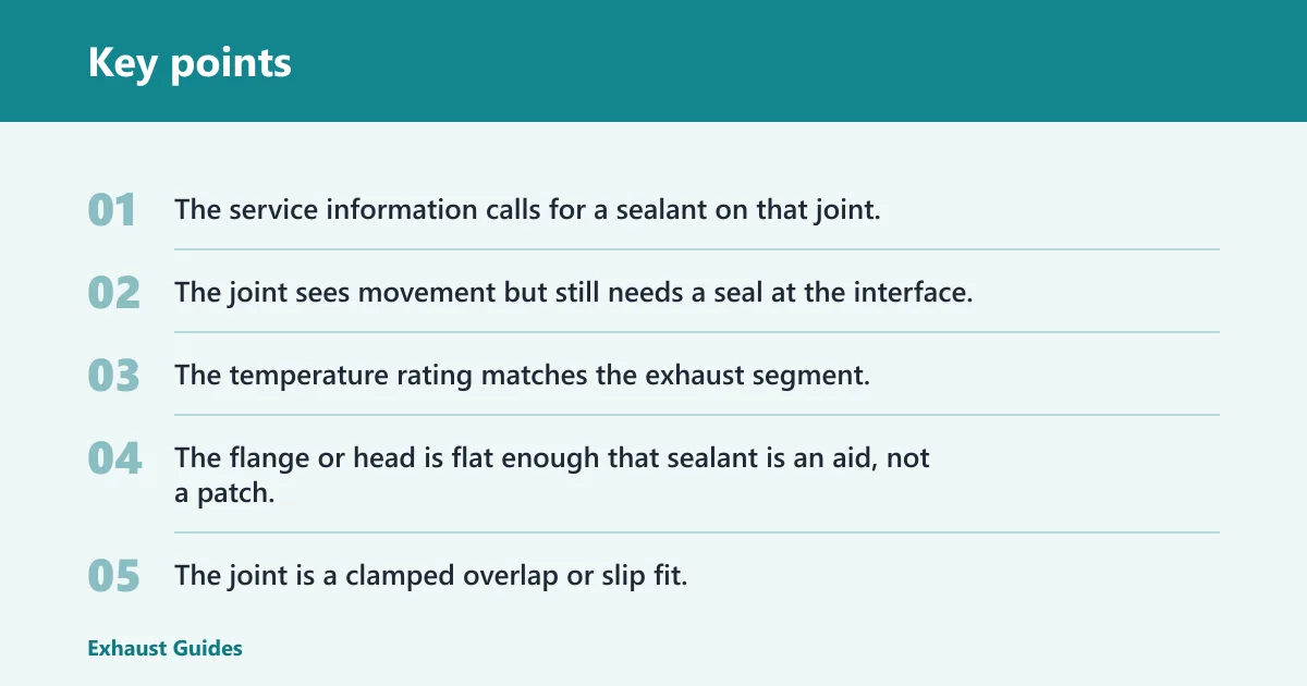 Key points: Choose Exhaust Gasket Sealant if… / Choose Gasket Paste if…