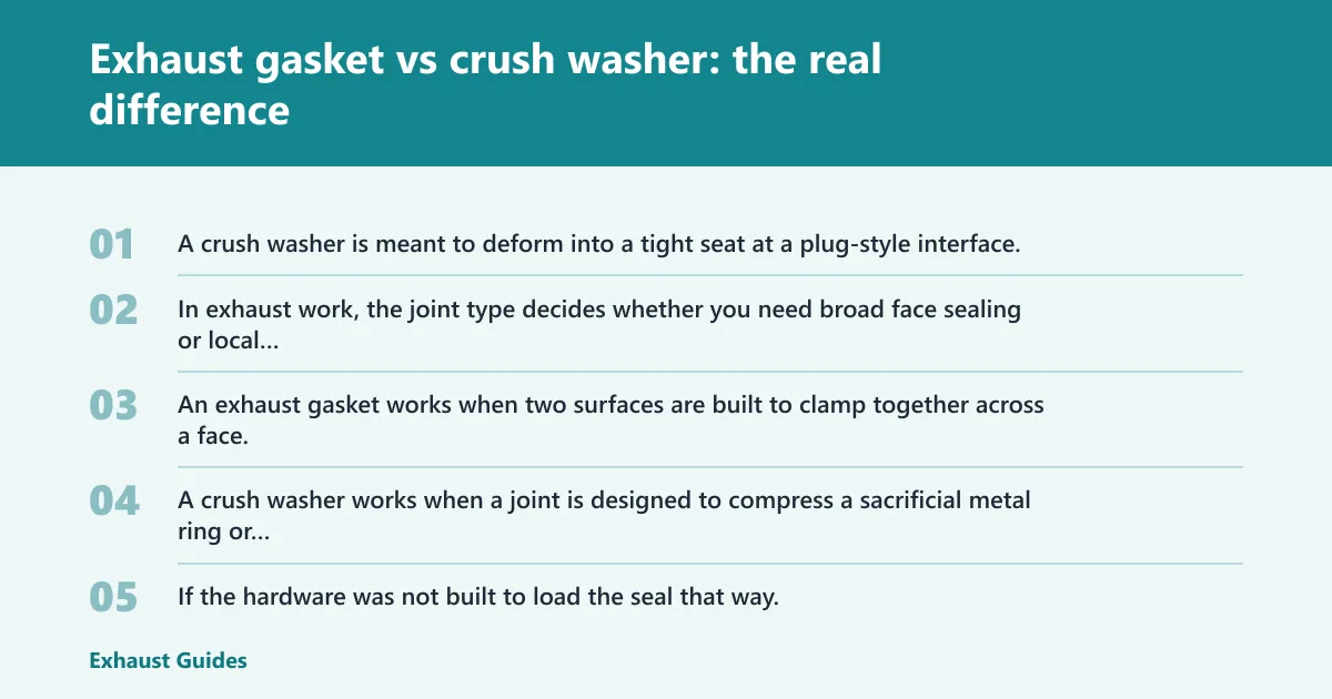 Steps: Exhaust gasket vs crush washer: the real difference