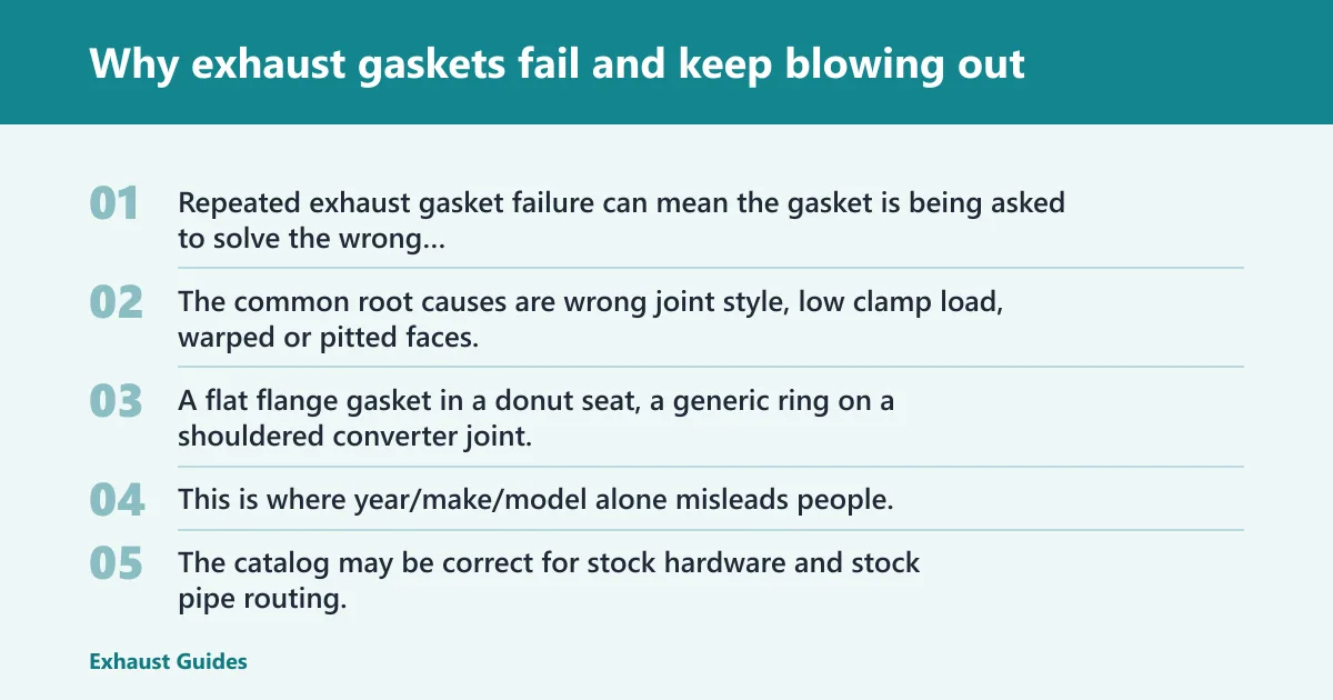 Steps: Why exhaust gaskets fail and keep blowing out