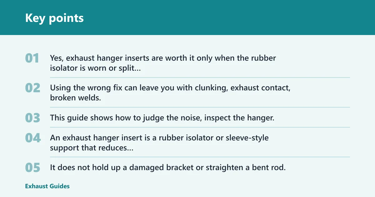 Key points: What an exhaust hanger insert does