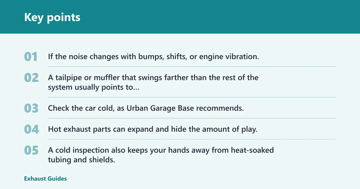 Key points: Signs the hanger, not the whole exhaust, is the problem